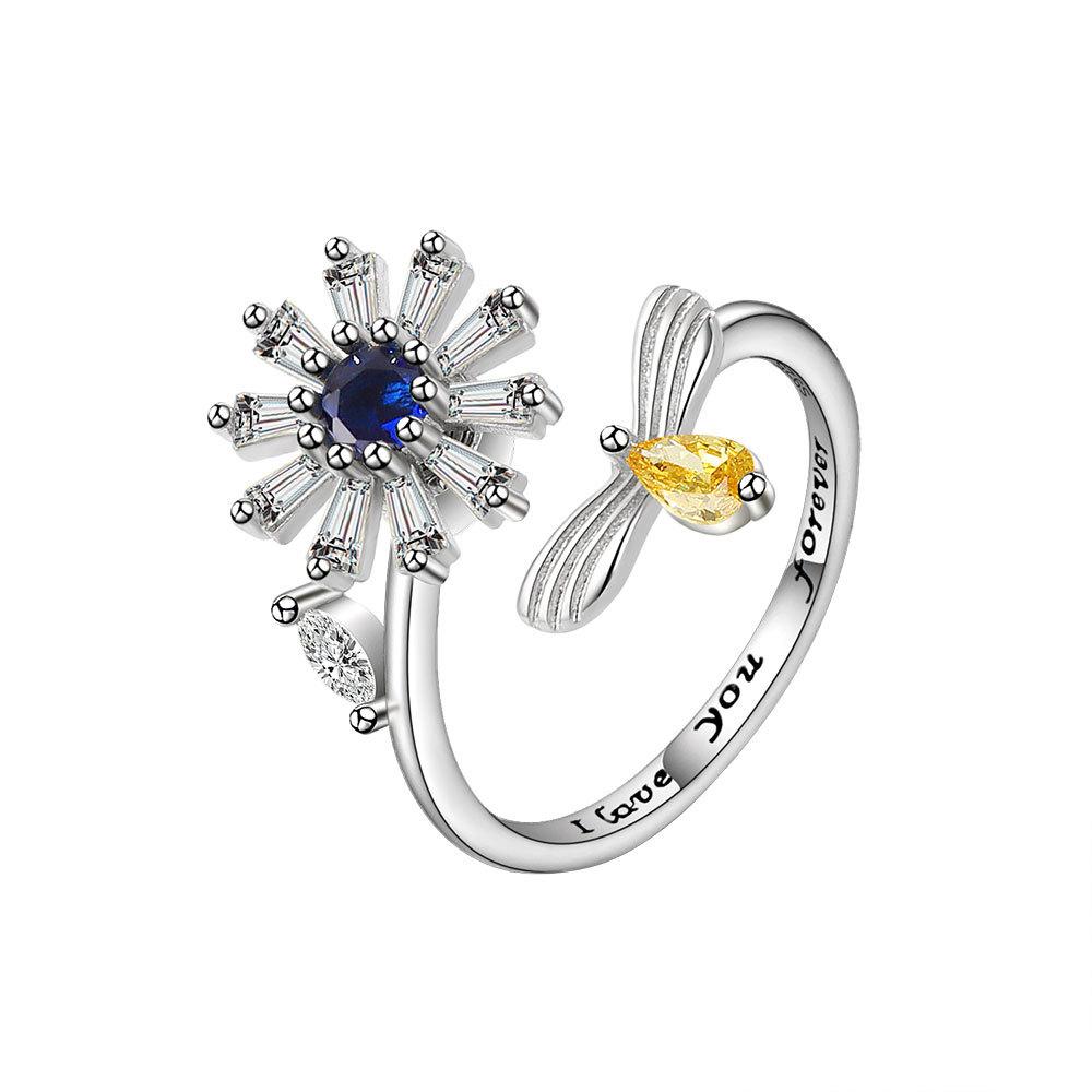Adjustable Ladybug & Sunflower Anxiety Relief Ring for Women Engraved Lettering Metal Spinner Fidget Anti-Stress Rotating Ring resizable
Adjustable Ladybug & Sunflower Anxiety Relief Ring for Women Engraved Lettering Metal Spinner Fidget Anti-Stress Rotating Ring resizable