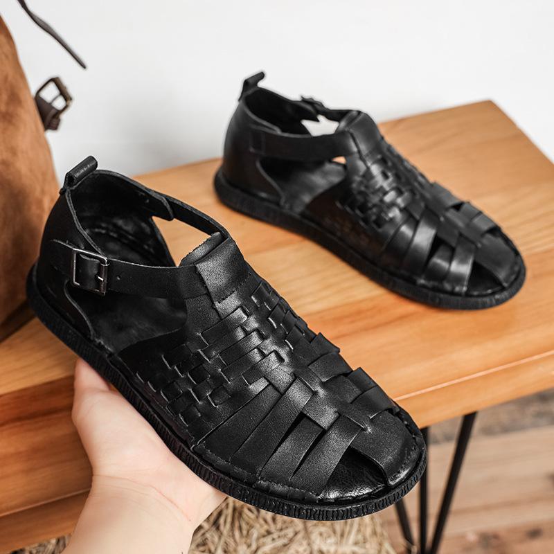 Винтажные плетеные сандалии с пряжкой, мужские, мужские римские сандалии, первый слой коровьей кожи, национальный стиль, деловой кэжуал, дышащие, кожаные туфли высокого класса 44 чёрный
Винтажные плетеные сандалии с пряжкой, мужские, мужские римские сандалии, первый слой коровьей кожи, национальный стиль, деловой кэжуал, дышащие, кожаные туфли высокого класса 44 чёрный