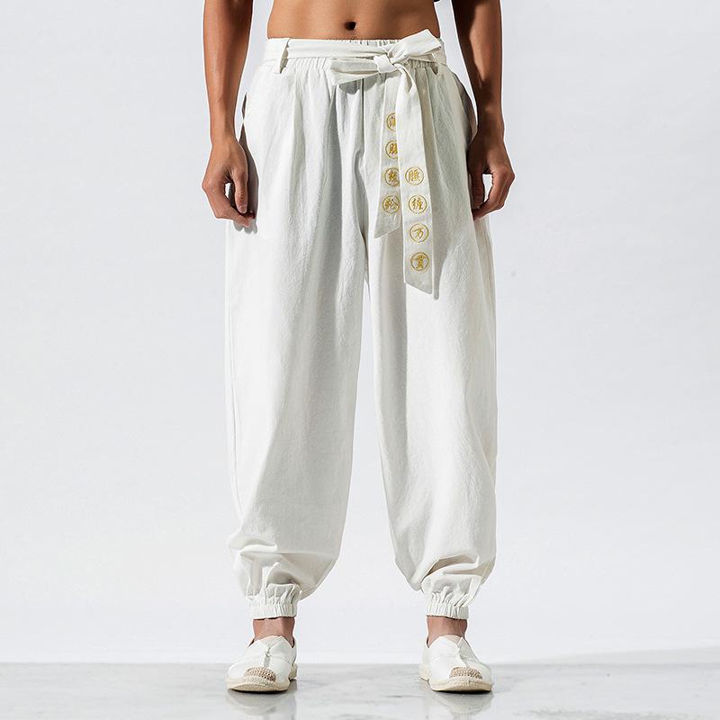 2019 Spring/Summer Men s Casual Cotton Linen Embroidered Harem Pants L
2019 Spring/Summer Men s Casual Cotton Linen Embroidered Harem Pants L
