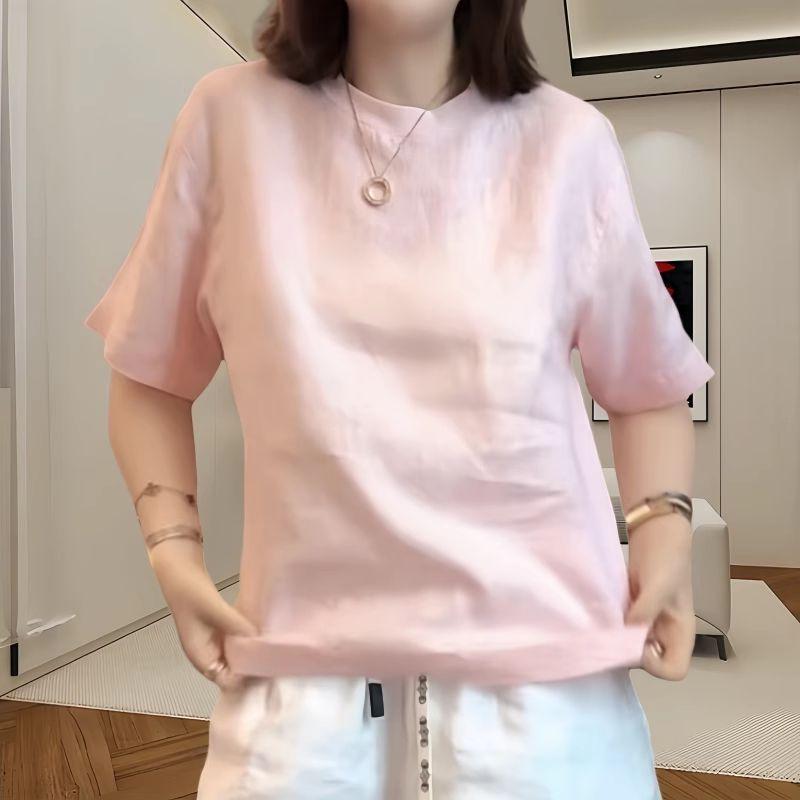 2025 Summer Plus Size European Short Sleeve Loose Fit Solid Color T-Shirt for Women - Trendy, Slimming, Versatile Fashion Top S рожевий
2025 Summer Plus Size European Short Sleeve Loose Fit Solid Color T-Shirt for Women - Trendy, Slimming, Versatile Fashion Top S рожевий