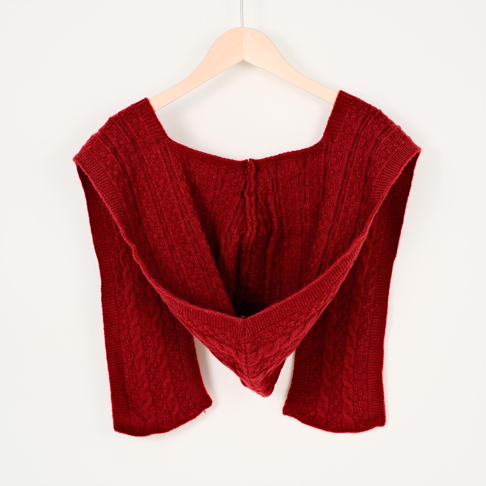 Женский корейский вязаный жилет-шаль с капюшоном - Повседневная однотонная многослойная верхняя одежда красный
Женский корейский вязаный жилет-шаль с капюшоном - Повседневная однотонная многослойная верхняя одежда красный