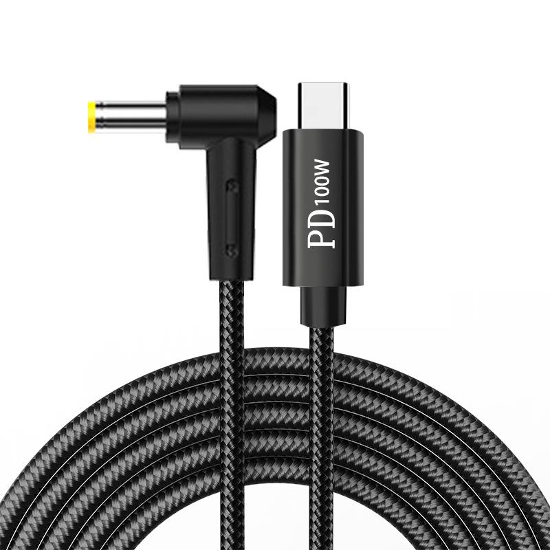 100W PD Fast Charging Cable with DC 5.5*2.5mm Elbow Connector for Lenovo ThinkPad Laptops
100W PD Fast Charging Cable with DC 5.5*2.5mm Elbow Connector for Lenovo ThinkPad Laptops