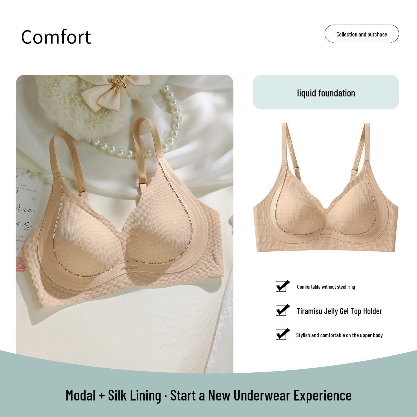 Women s Seamless Silk Modal Soft Support Bra - Wire-Free, Anti-Sagging, Original Design XL (120-135 jin)
Women s Seamless Silk Modal Soft Support Bra - Wire-Free, Anti-Sagging, Original Design XL (120-135 jin)