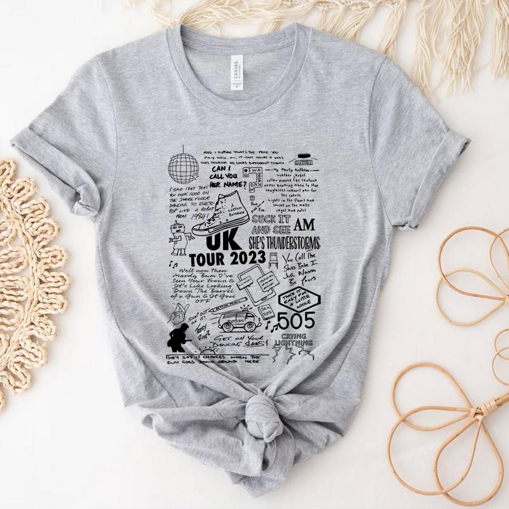 Arctic Music Lyrics Fan Art Monkey Band T Shirt UK Tour 2023 Tshirt Concert Shirts Fans Gifts Unisex Short Sleeve Casual Tops S
Arctic Music Lyrics Fan Art Monkey Band T Shirt UK Tour 2023 Tshirt Concert Shirts Fans Gifts Unisex Short Sleeve Casual Tops S