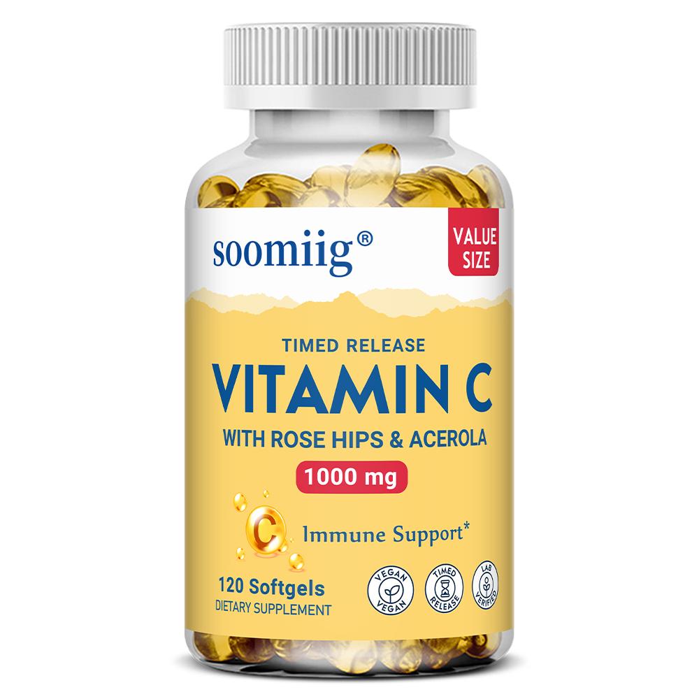 Vitamin C (Acerola Cherry, Rose Hips) 1,000 Mg 120 Vegetable Softgels,Dietary Supplement 120 Capsules
Vitamin C (Acerola Cherry, Rose Hips) 1,000 Mg 120 Vegetable Softgels,Dietary Supplement 120 Capsules