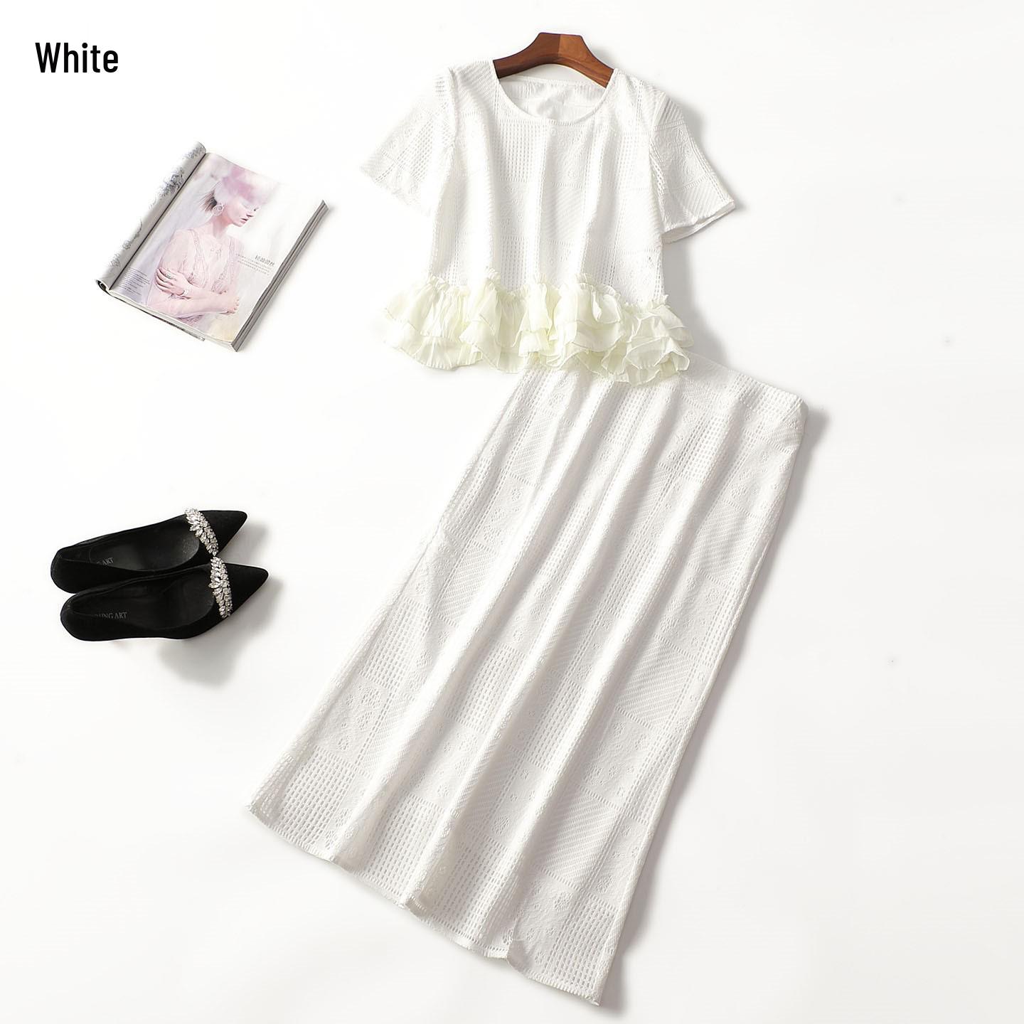 Summer Short-Sleeve Pullover & Skirt Set 2XL білий
Summer Short-Sleeve Pullover & Skirt Set 2XL білий