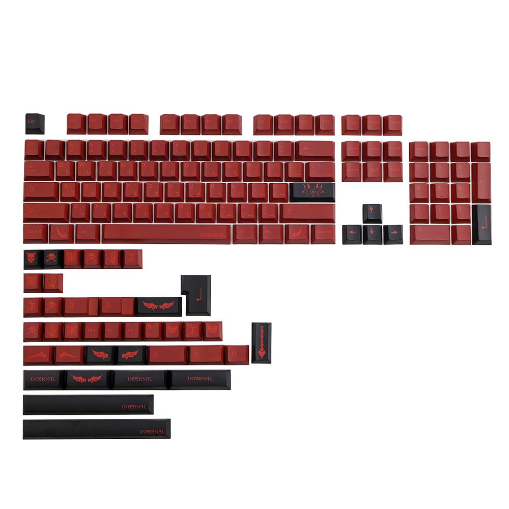 Infernal 142 клавиши PBT Keycap Set Cherry Profile Сублимационные пользовательские колпачки для механической клавиатуры
Infernal 142 клавиши PBT Keycap Set Cherry Profile Сублимационные пользовательские колпачки для механической клавиатуры