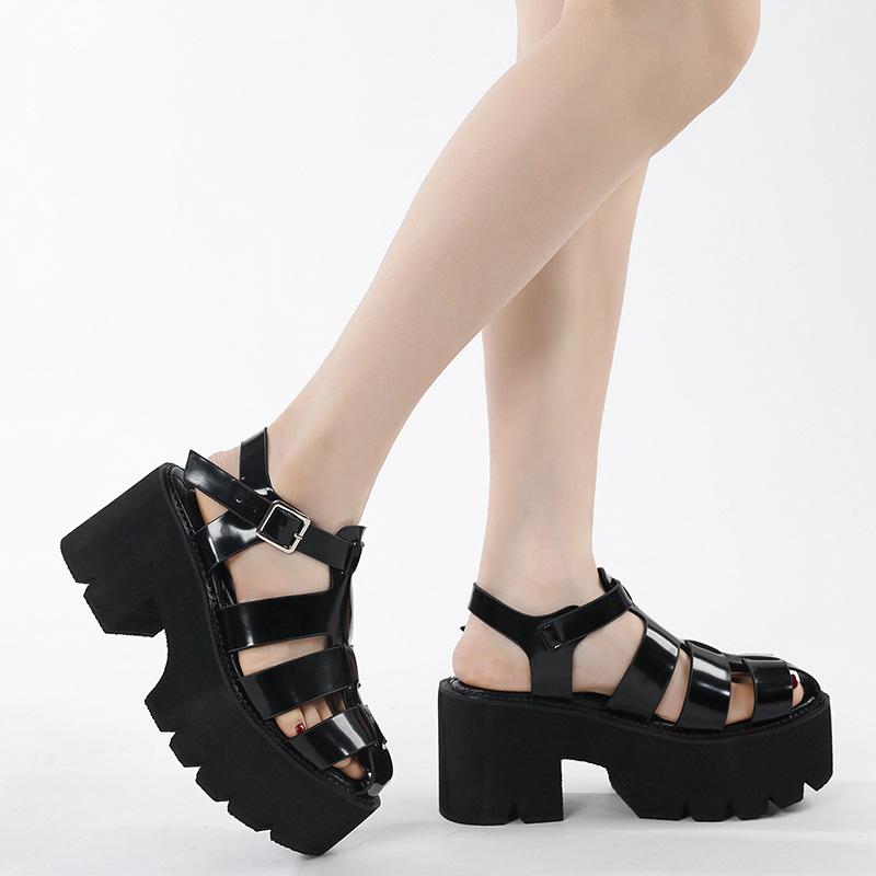 Round head muffin bottom strap Hollow casual thick sole thick heel soft sole sandals 35
Round head muffin bottom strap Hollow casual thick sole thick heel soft sole sandals 35