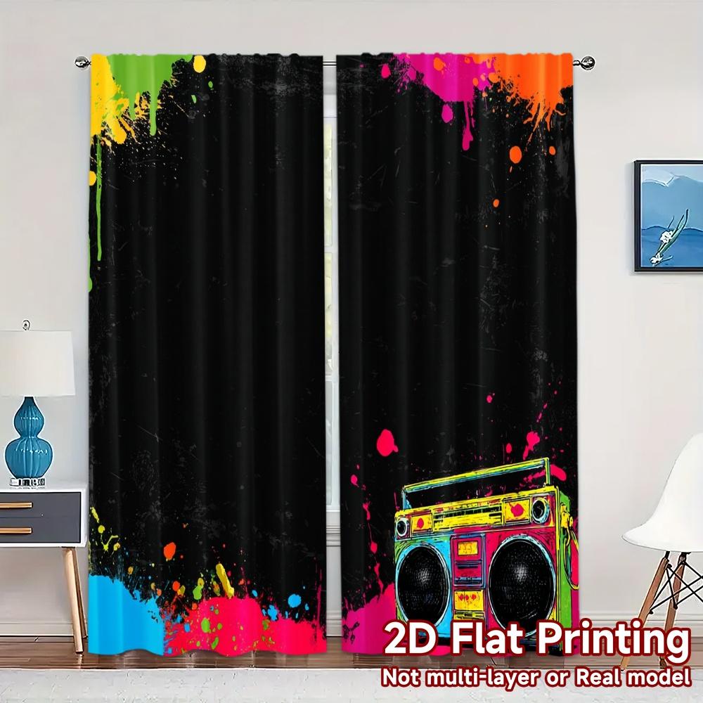 Set Of 2 Modern Flat Printing Curtains Without Rod Colorsplash Frame Curtain Polyester Decorations Home Made W100*H70(CM)-Hooks&2PCS
Set Of 2 Modern Flat Printing Curtains Without Rod Colorsplash Frame Curtain Polyester Decorations Home Made W100*H70(CM)-Hooks&2PCS