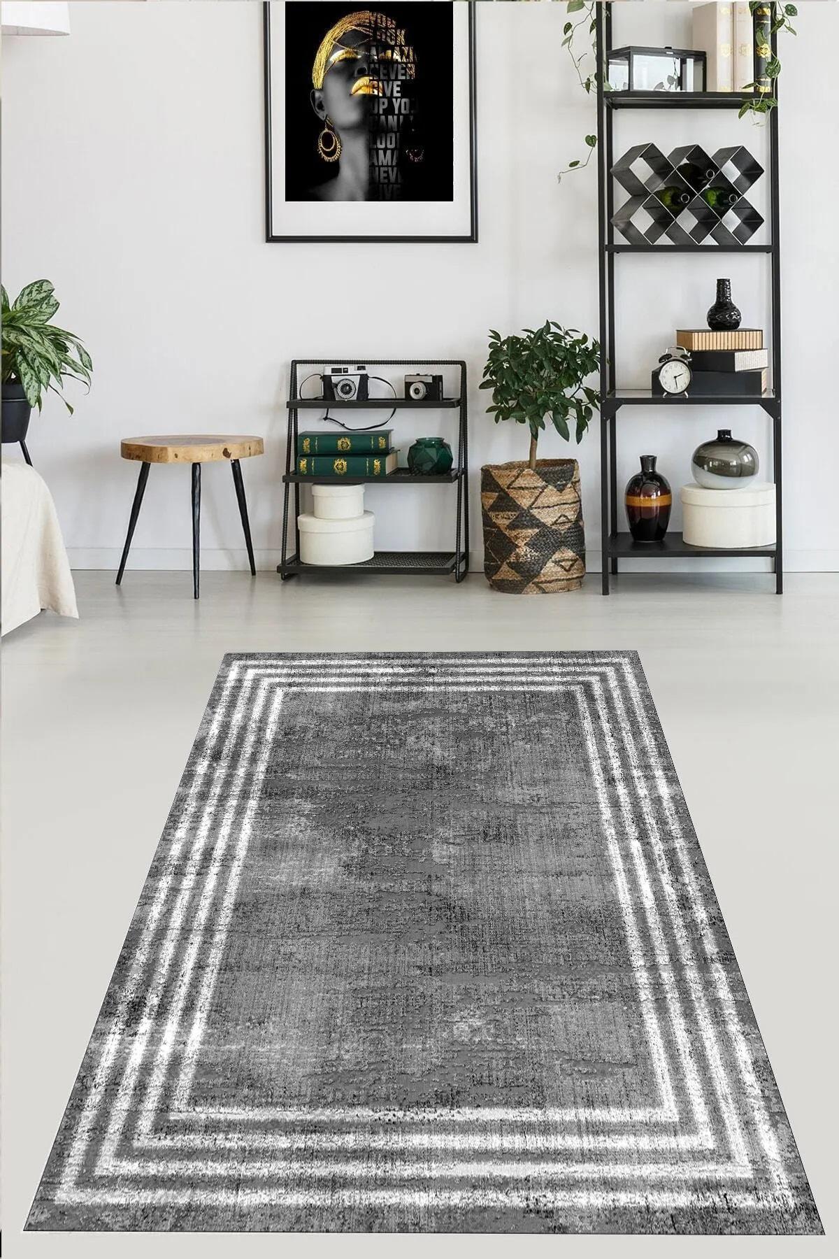 YTRHOME Home Modern E1005 Нескользящая точечная основа с цифровой печатью нового поколения, ковер для гостиной, кухни, прихожей и напольный коврик 50 x 80 чёрный/серый
YTRHOME Home Modern E1005 Нескользящая точечная основа с цифровой печатью нового поколения, ковер для гостиной, кухни, прихожей и напольный коврик 50 x 80 чёрный/серый