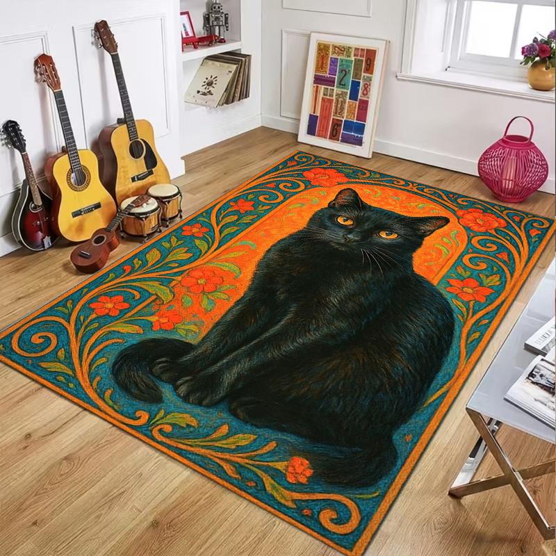 Luxury Two-Tone Cat Rug Black & Orange Print Non-slip Washable Elegant Floor Mat for Living Room Bedroom Gift for Cat Lovers 40X60cm
Luxury Two-Tone Cat Rug Black & Orange Print Non-slip Washable Elegant Floor Mat for Living Room Bedroom Gift for Cat Lovers 40X60cm