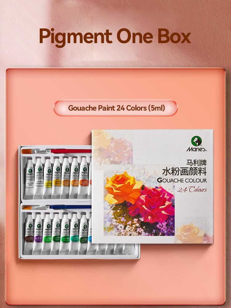 Maries Gouache Paint Set 24 Colors 5ml Tubes Non-Toxic Watercolor Paint For Canvas and Paper Paintings Artist Beginners Students
Maries Gouache Paint Set 24 Colors 5ml Tubes Non-Toxic Watercolor Paint For Canvas and Paper Paintings Artist Beginners Students