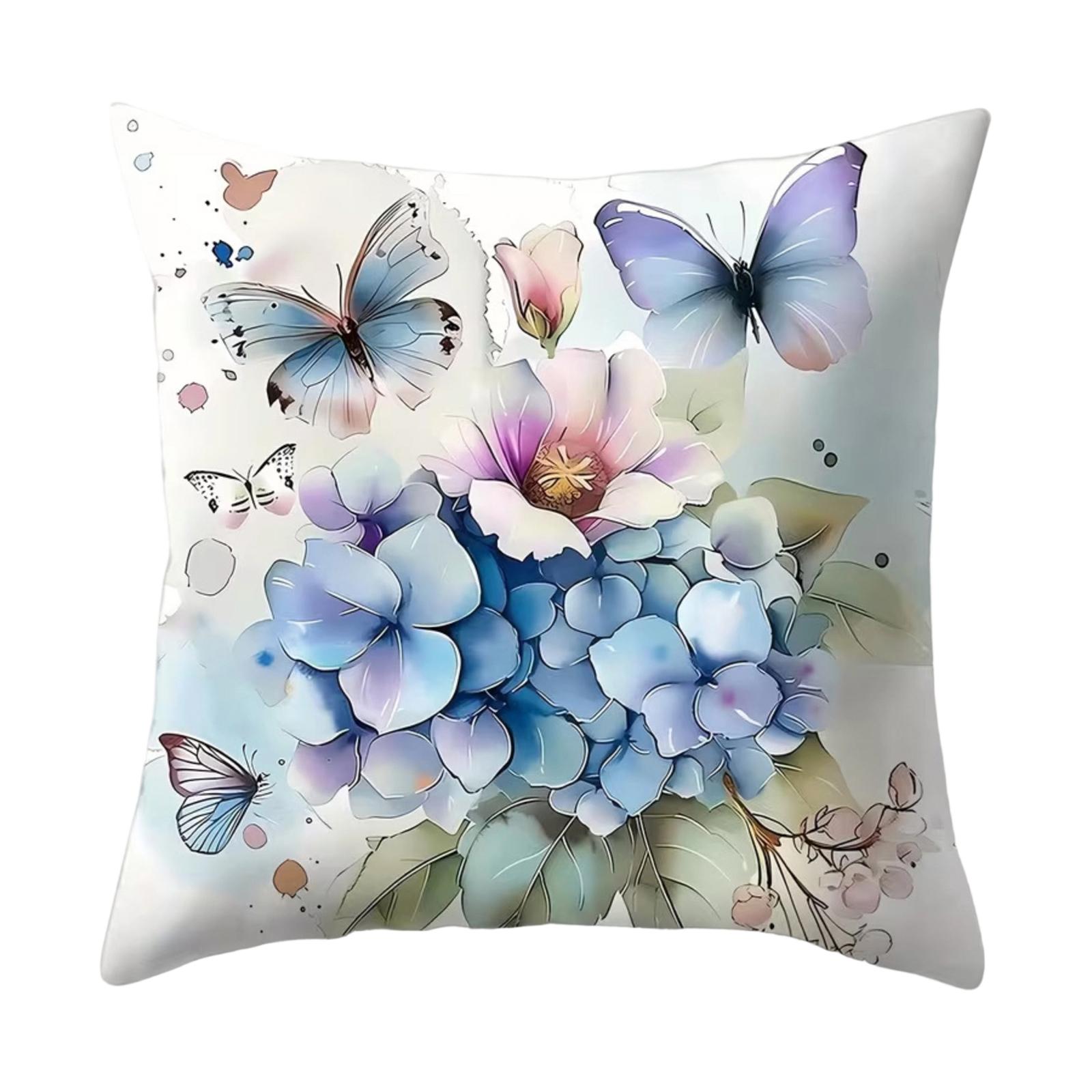 Floral Pillow Cover, Hydrangea Butterfly Printed Cushion Case, Decorative Throw Pillow For Model Room, Sofa & Home Decor One Size
Floral Pillow Cover, Hydrangea Butterfly Printed Cushion Case, Decorative Throw Pillow For Model Room, Sofa & Home Decor One Size