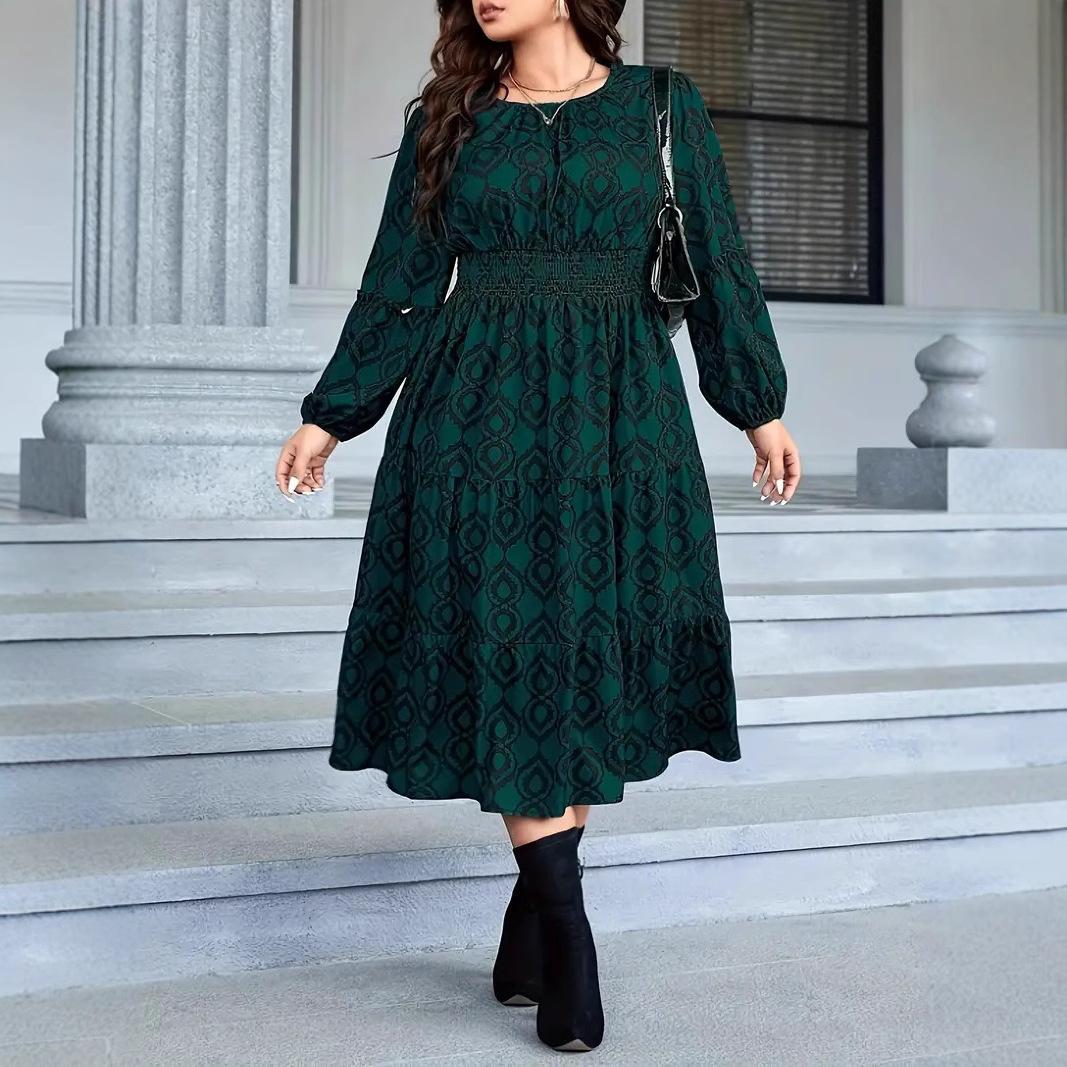 Женское длинное платье с круглым вырезом и рукавами-фонариками большого размера с цветочным принтом 4XL зелёный
Женское длинное платье с круглым вырезом и рукавами-фонариками большого размера с цветочным принтом 4XL зелёный