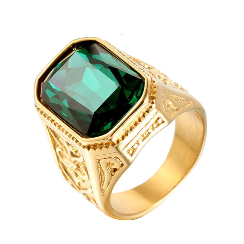 Oakky mens stainless steel Vintage 18K Gold Plated Luxurious Huge Square Emerald Gemstone ring promise eternity wedding ring green size 19
Oakky mens stainless steel Vintage 18K Gold Plated Luxurious Huge Square Emerald Gemstone ring promise eternity wedding ring green size 19