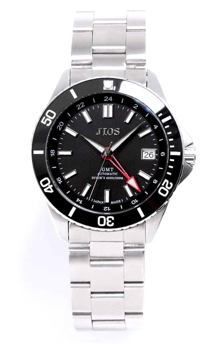 JIOS GMT DIVER S104 GMT Diver s Watch, Made in Japan, Automatic, Men s, Stainless Steel Strap, Sapphire Crystal, Black
JIOS GMT DIVER S104 GMT Diver s Watch, Made in Japan, Automatic, Men s, Stainless Steel Strap, Sapphire Crystal, Black