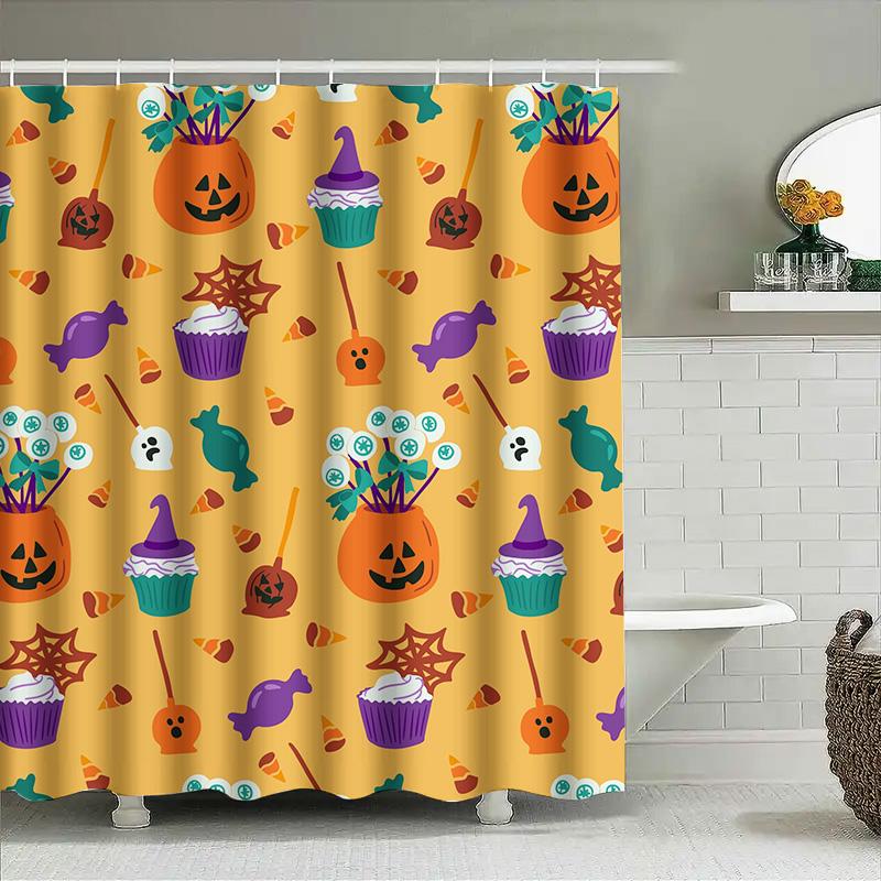 Tuniu Halloween Candy Cupcake Pumpkin Shower Curtain Cute Spooky Fabric Bathroom Decor W60H190(CM)-1 Pcs
Tuniu Halloween Candy Cupcake Pumpkin Shower Curtain Cute Spooky Fabric Bathroom Decor W60H190(CM)-1 Pcs