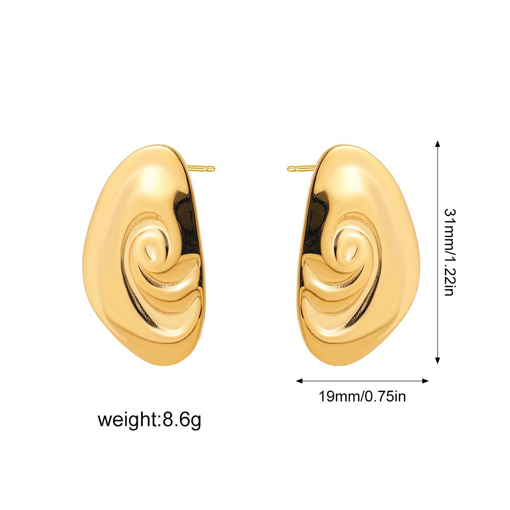 Vintage Texture Geometric Round Earrings for Women 18K Gold Plated Stainless Steel Conch Statement Ear Studs Waterproof Zircon
Vintage Texture Geometric Round Earrings for Women 18K Gold Plated Stainless Steel Conch Statement Ear Studs Waterproof Zircon