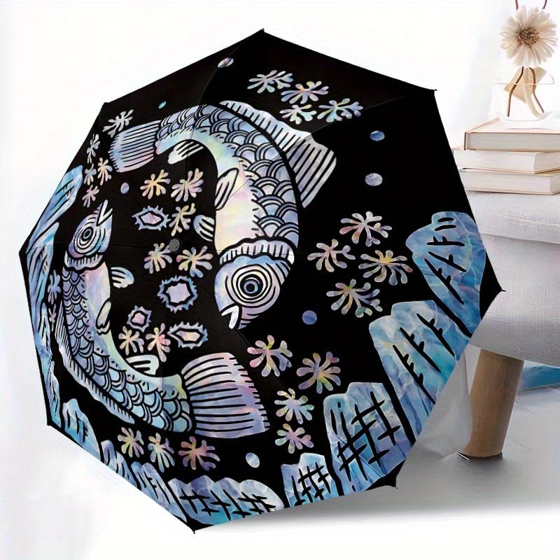 1pc Automatic Open/Close Umbrella with One-Touch Button - Compact Folding Parasol, Sturdy 8-Rib Shaft, All-Weather Black Canop Iron&8K
1pc Automatic Open/Close Umbrella with One-Touch Button - Compact Folding Parasol, Sturdy 8-Rib Shaft, All-Weather Black Canop Iron&8K