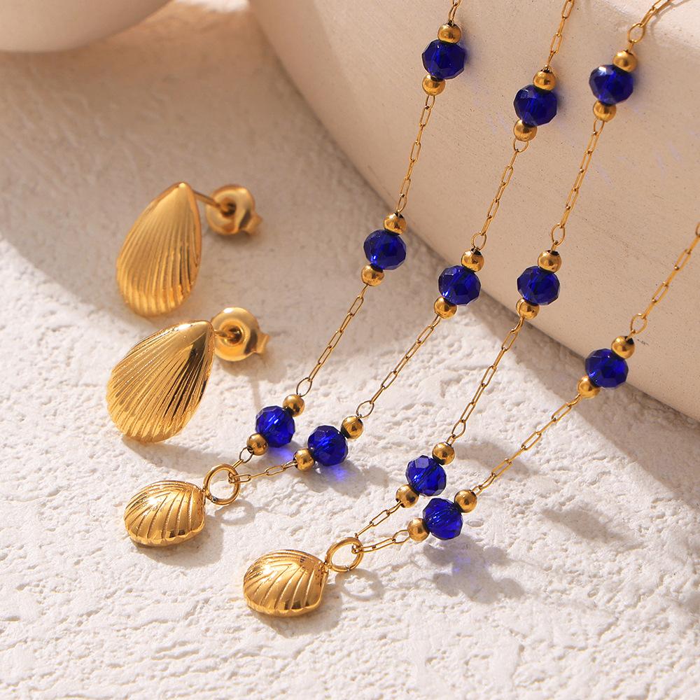 French Retro Premium Starfish Shell Pendant Temperament Blue Crystal Necklace Earrings Light Luxury Set Titanium Steel Plated 18k Gold
French Retro Premium Starfish Shell Pendant Temperament Blue Crystal Necklace Earrings Light Luxury Set Titanium Steel Plated 18k Gold