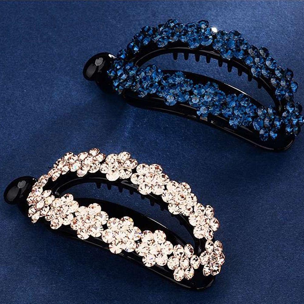 Banana Shape Rhinestone Headwear Horsetail Hair Clip Women Hair Clip Headdress Korean Style Hairpin F
Banana Shape Rhinestone Headwear Horsetail Hair Clip Women Hair Clip Headdress Korean Style Hairpin F