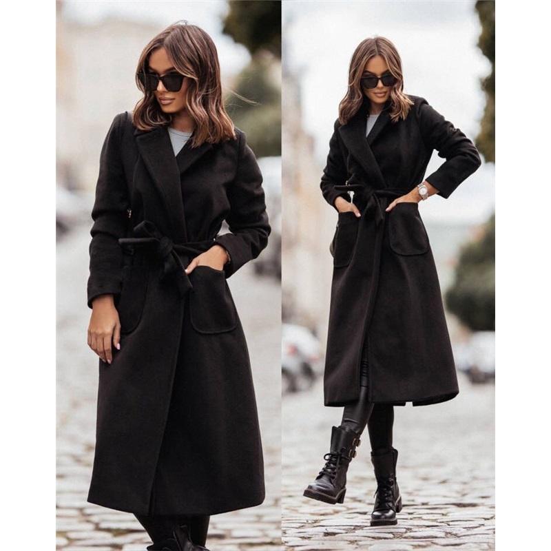 Simple Double-breasted Coat Long-sleeved Lapel Button Woolen Coat Women L чорний
Simple Double-breasted Coat Long-sleeved Lapel Button Woolen Coat Women L чорний