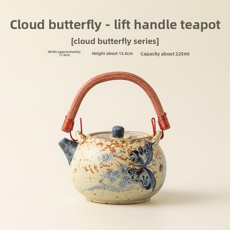 Blue and White Ceramic Teapot Cloud Butterfly Loop Handle Chinese Gongfu Tea Set Heat Resistant Home Brewing Zen Gift Idea
Blue and White Ceramic Teapot Cloud Butterfly Loop Handle Chinese Gongfu Tea Set Heat Resistant Home Brewing Zen Gift Idea