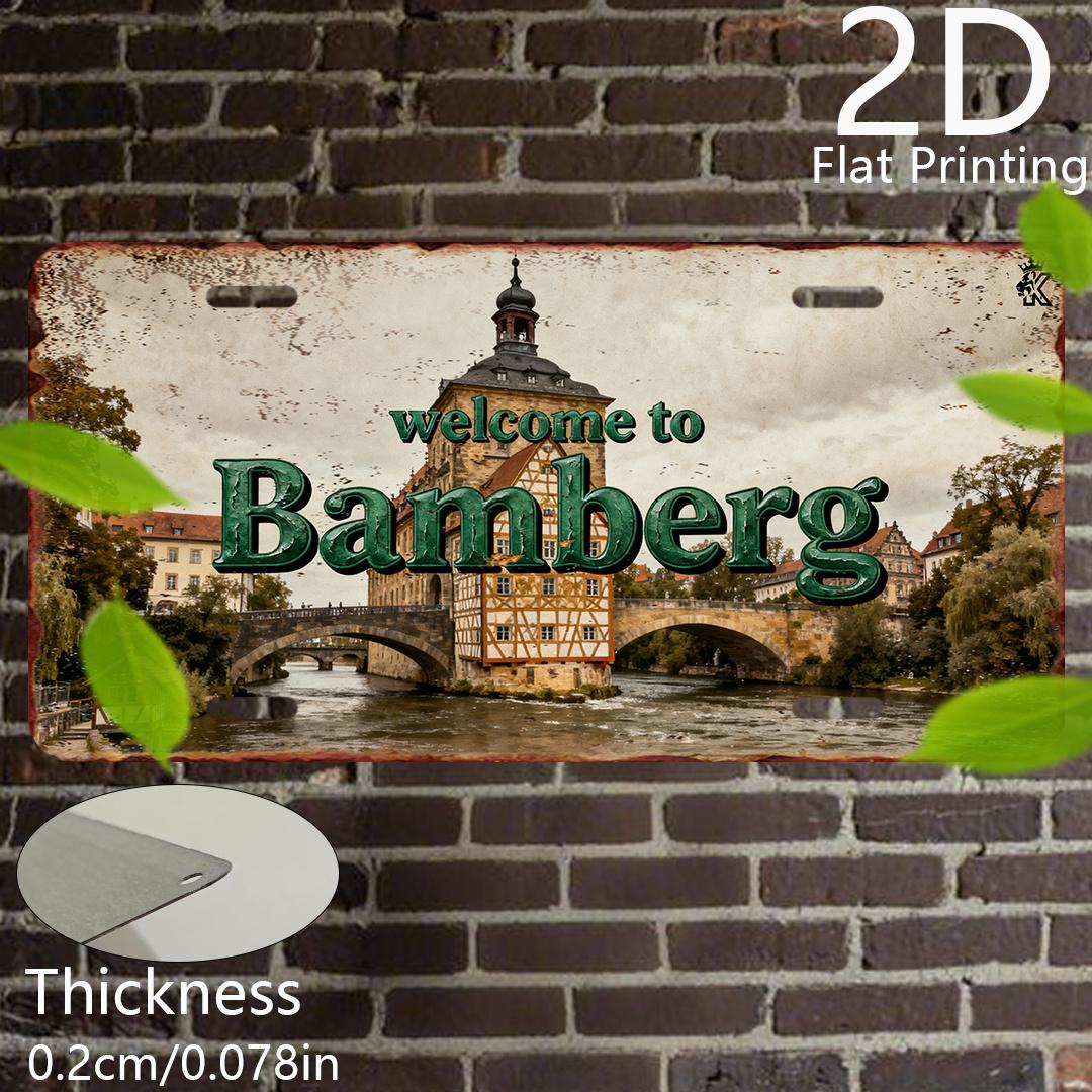 2D Flat,Vintage Aluminum Plaque, Decorative Plaque and Ornament, Bamberg, Vintage City Decor, Vintage Architectural Art 15x30cm(5.9x7.8inch)
2D Flat,Vintage Aluminum Plaque, Decorative Plaque and Ornament, Bamberg, Vintage City Decor, Vintage Architectural Art 15x30cm(5.9x7.8inch)