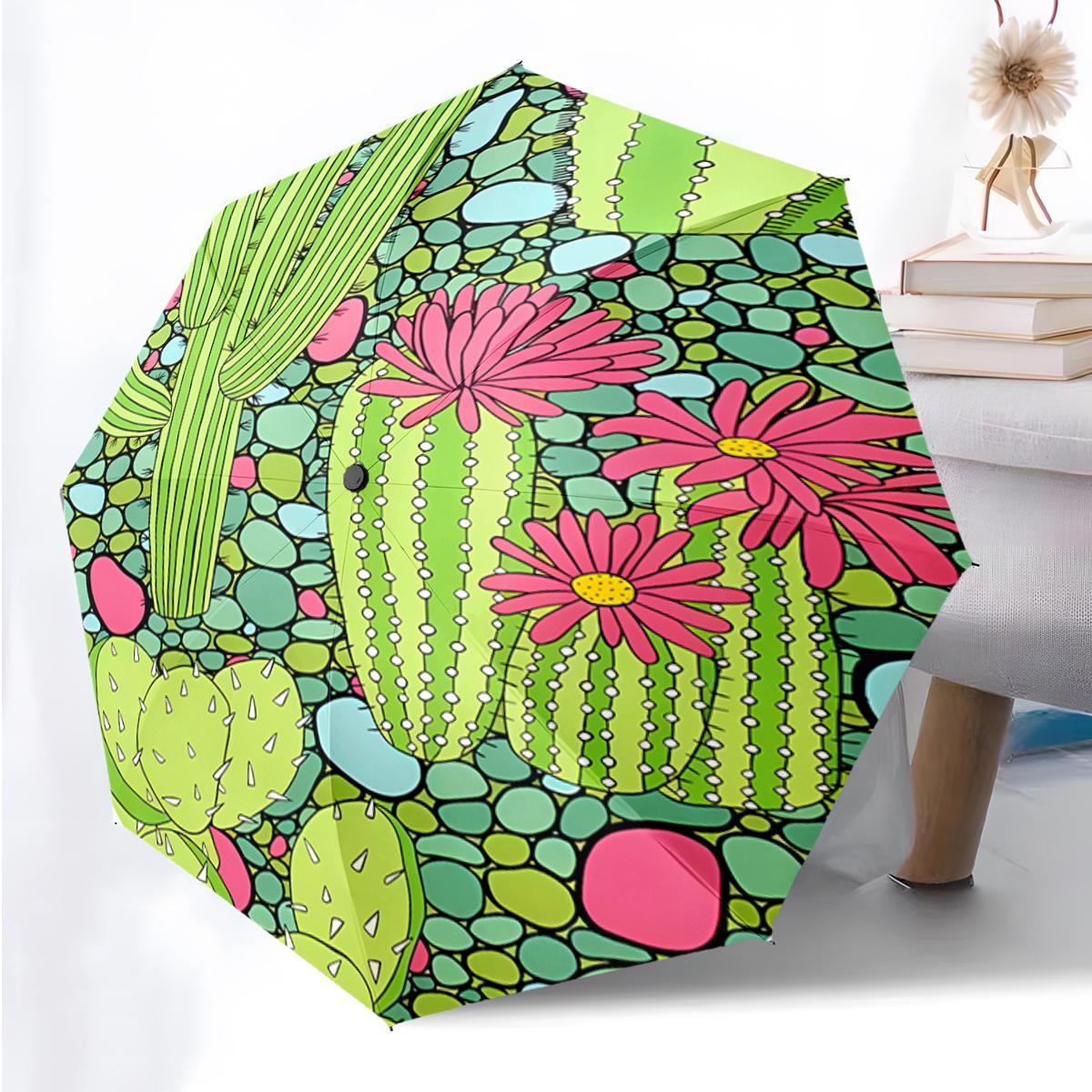 1pc Green Cactus Pattern Automatic Folding Umbrella - Portable & Foldable Design with 8 Ribs, Vibrant Floral & Cactus Print, D
1pc Green Cactus Pattern Automatic Folding Umbrella - Portable & Foldable Design with 8 Ribs, Vibrant Floral & Cactus Print, D