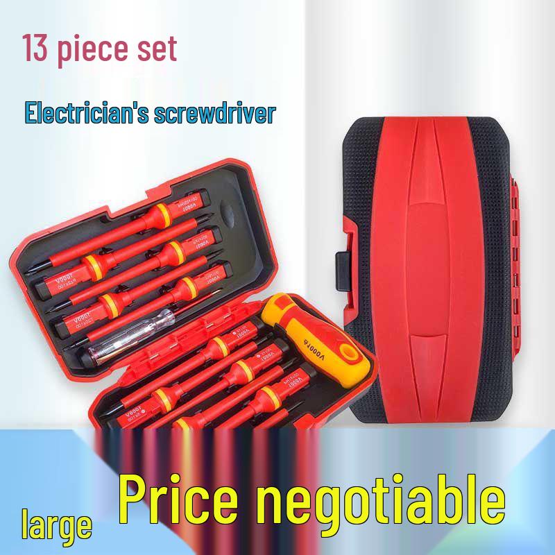 Electrician s Insulated Screwdriver Set with High Voltage Resistance and Live Wire Tester
Electrician s Insulated Screwdriver Set with High Voltage Resistance and Live Wire Tester