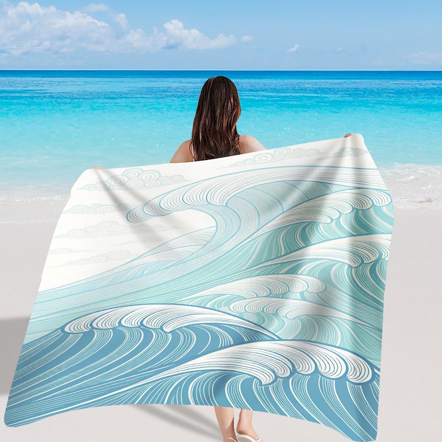 1PC Outdoor Beach Mat, Blue, Japanese Ocean Wave Pattern, Printed Beach Mat Easy to Clean, Polyester Fabric W40*H60(CM)
1PC Outdoor Beach Mat, Blue, Japanese Ocean Wave Pattern, Printed Beach Mat Easy to Clean, Polyester Fabric W40*H60(CM)