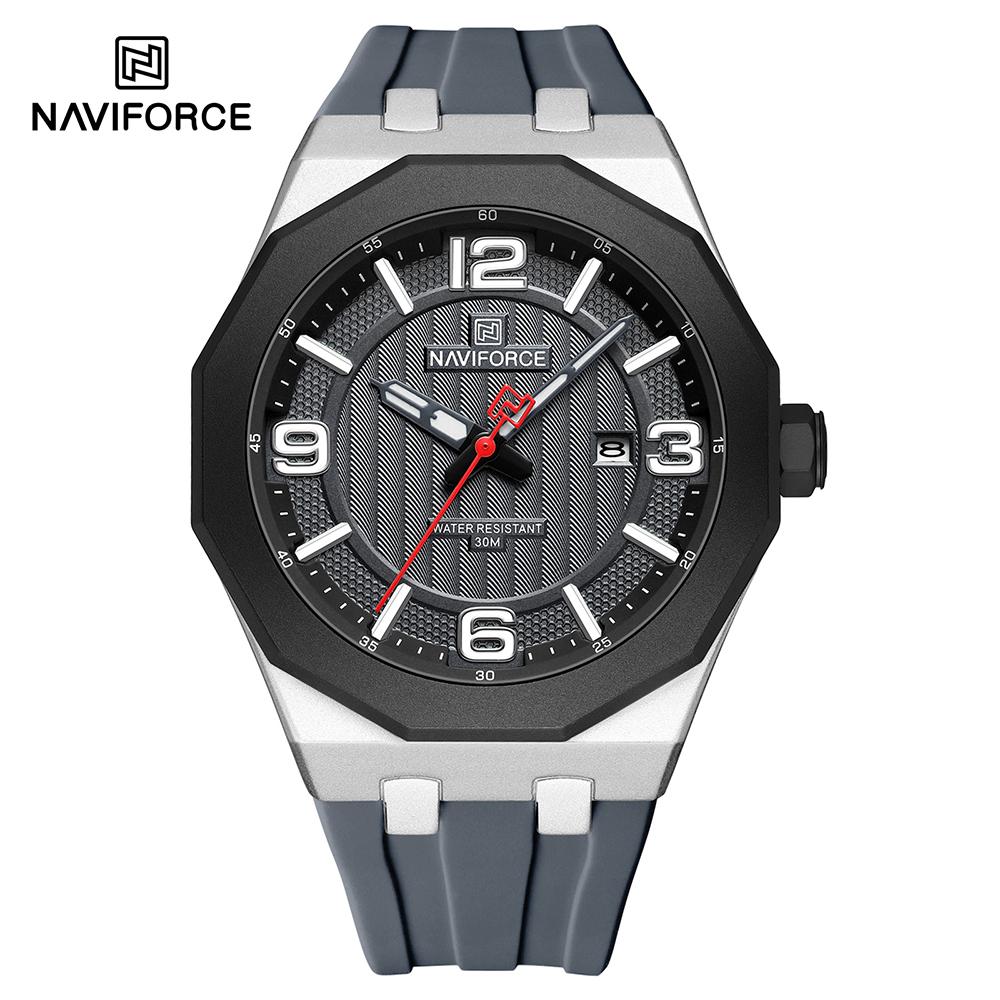 Naviforce Мужские модные кварцевые часы с многоугольным циферблатом, люминесцентными стрелками, календарем, силиконовым ремешком, водонепроницаемостью 30 м, повседневные мужские часы для мальчиков NF8079 серый
Naviforce Мужские модные кварцевые часы с многоугольным циферблатом, люминесцентными стрелками, календарем, силиконовым ремешком, водонепроницаемостью 30 м, повседневные мужские часы для мальчиков NF8079 серый