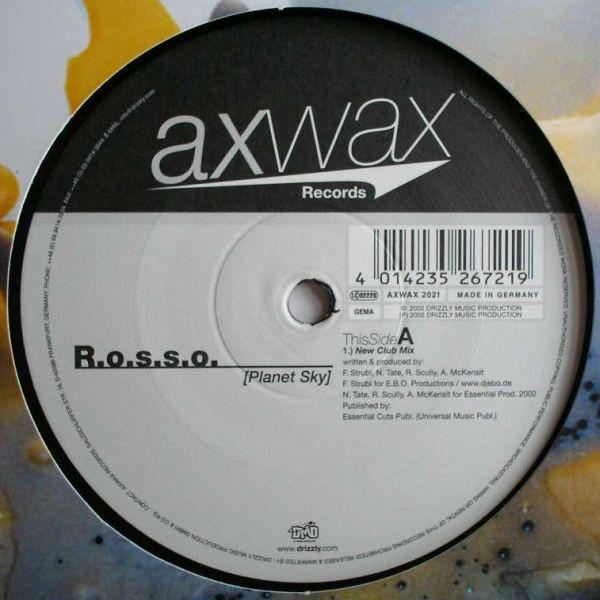 12inch Record R.O.S.S.O. - Planet Sky AXWAX2021 Axwax Records 2002 Germany Dance & Electronica Used
12inch Record R.O.S.S.O. - Planet Sky AXWAX2021 Axwax Records 2002 Germany Dance & Electronica Used