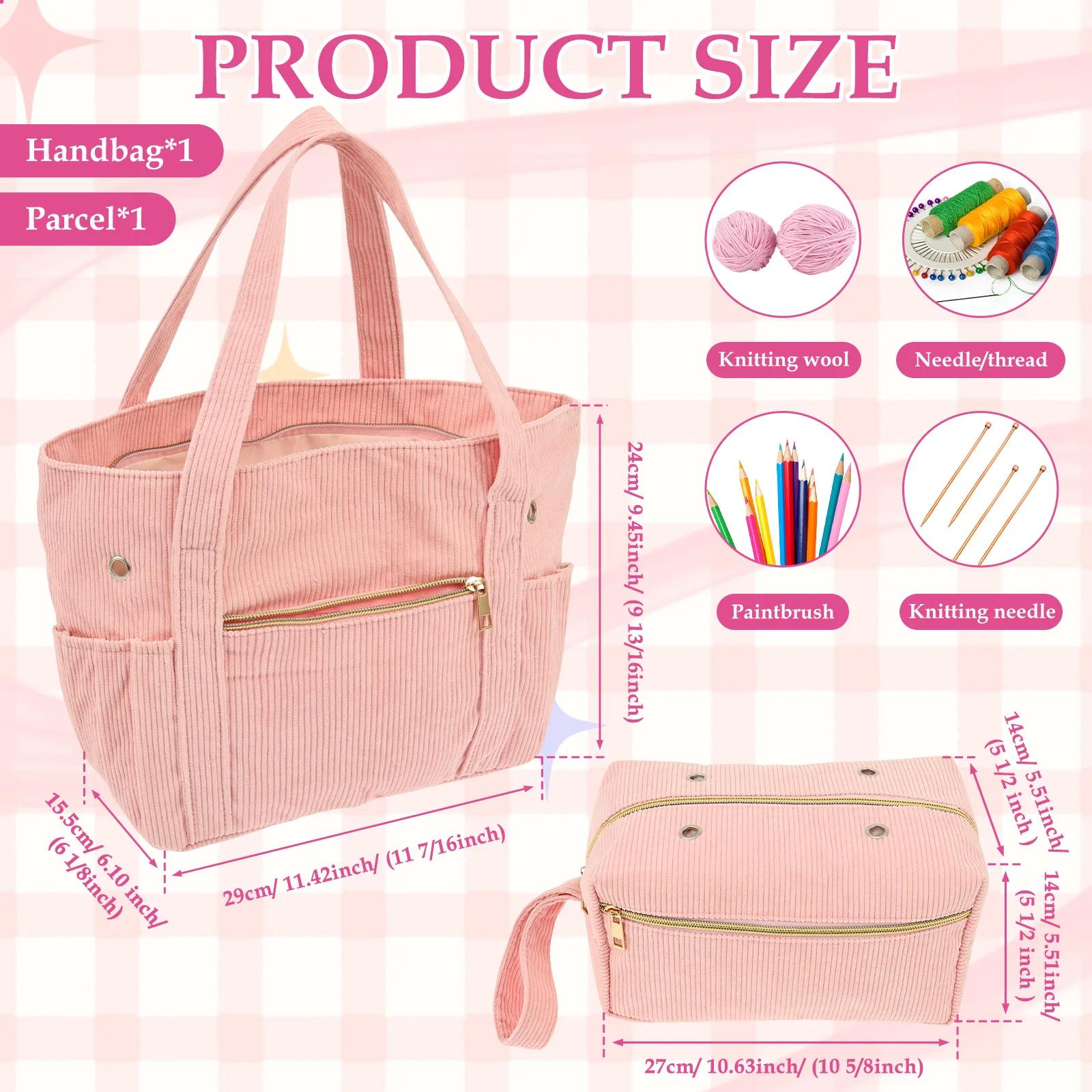 Large Capacity Crochet Bag Corduroy Crochet Bag with Grommet Needle Holder Portable DIY Needle Arts Craft Yarn Bag for Hooks рожевий
Large Capacity Crochet Bag Corduroy Crochet Bag with Grommet Needle Holder Portable DIY Needle Arts Craft Yarn Bag for Hooks рожевий