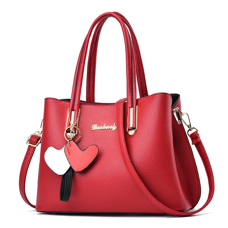 Новая женская сумка большой вместимости, красная свадебная сумка невесты, модная женская сумка через плечо, простая ручная сумка для мамы