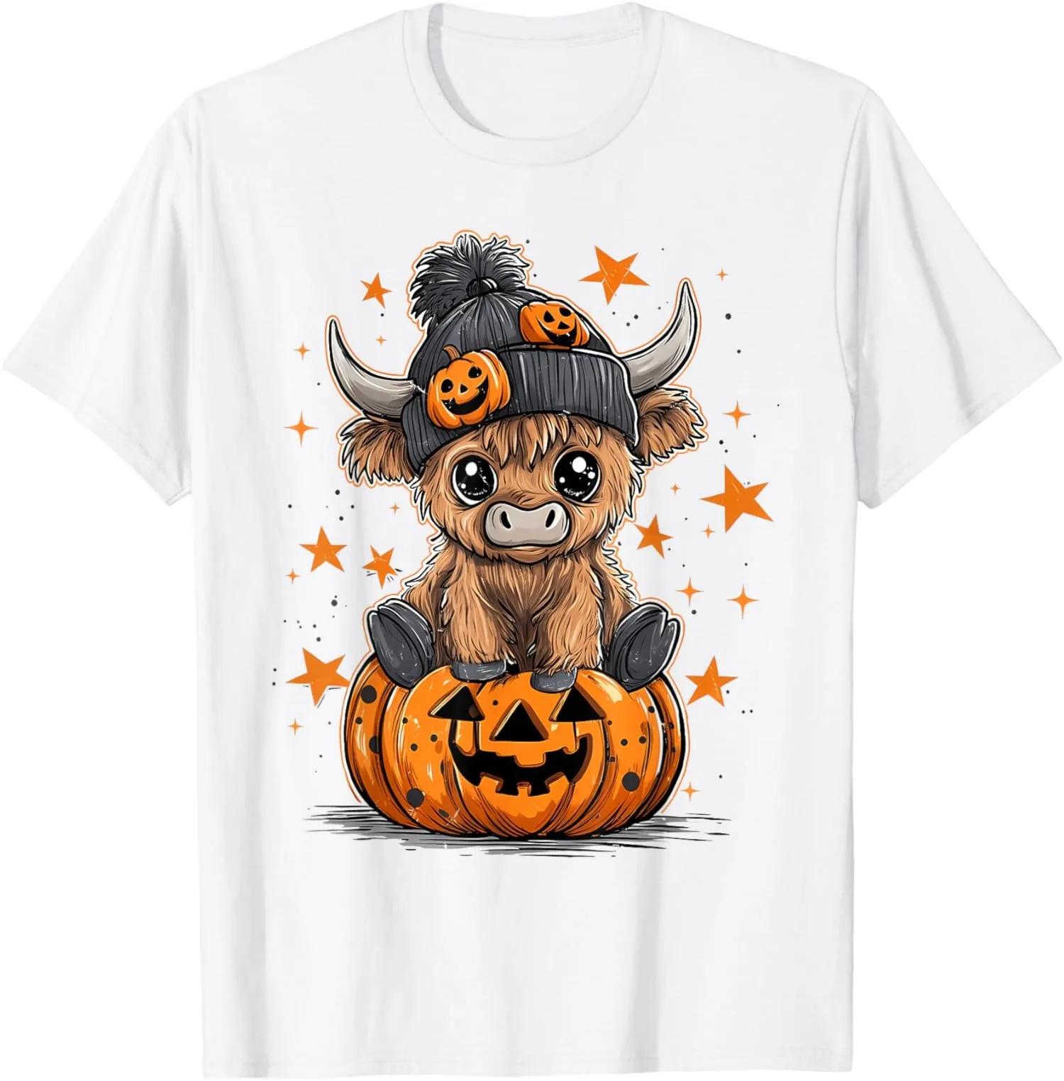 Cute Highland Cow Pumpkin Halloween Graphic Tee Soft Cotton Crewneck TShirt S
Cute Highland Cow Pumpkin Halloween Graphic Tee Soft Cotton Crewneck TShirt S