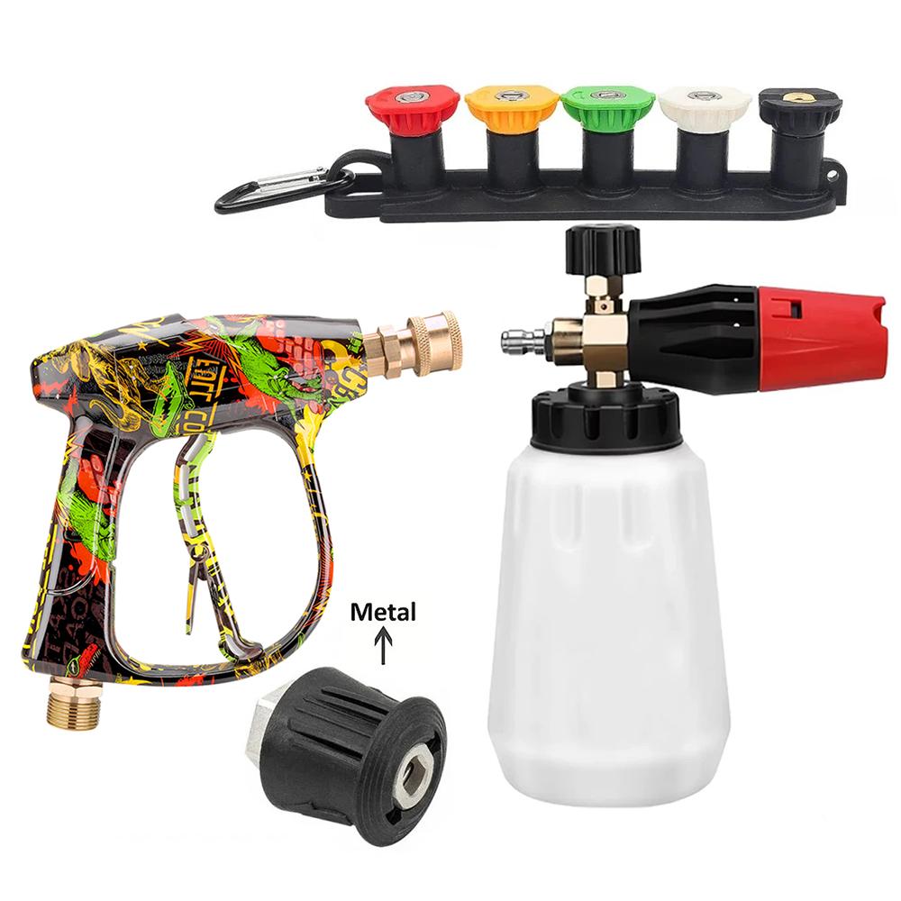 Easy installation graffiti gun kit, foam pot, 5 nozzles, nozzle base and practical metal Karcher adapter
Easy installation graffiti gun kit, foam pot, 5 nozzles, nozzle base and practical metal Karcher adapter