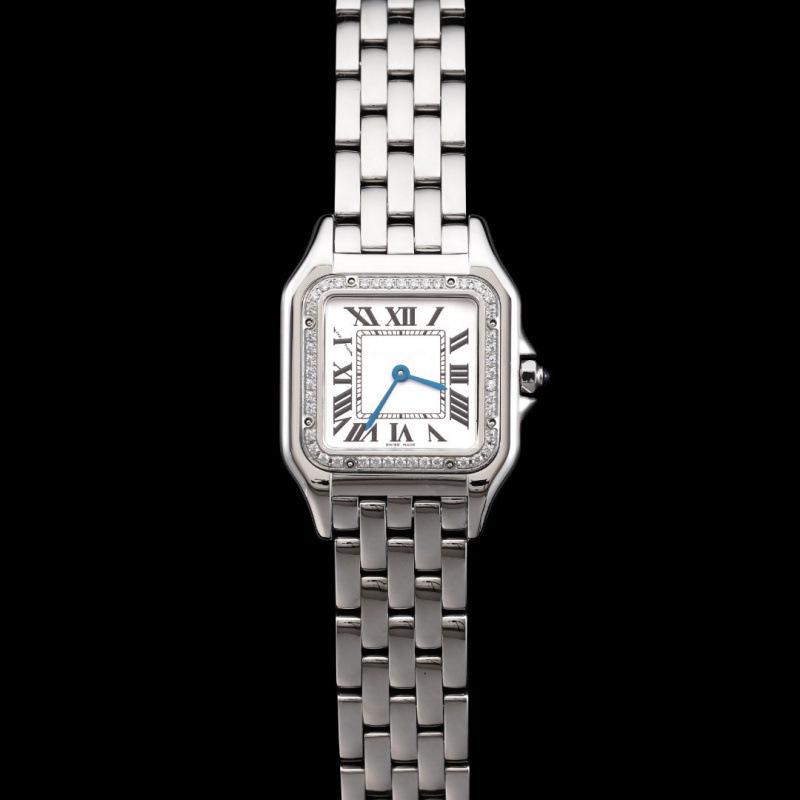 Жіночий кварцовий годинник Cartier Santos: Класичний римський циферблат, ретро-квадратний дизайн, акценти з діамантів, водонепроникний. Medium: Width 27mm x Length 37mm
Жіночий кварцовий годинник Cartier Santos: Класичний римський циферблат, ретро-квадратний дизайн, акценти з діамантів, водонепроникний. Medium: Width 27mm x Length 37mm