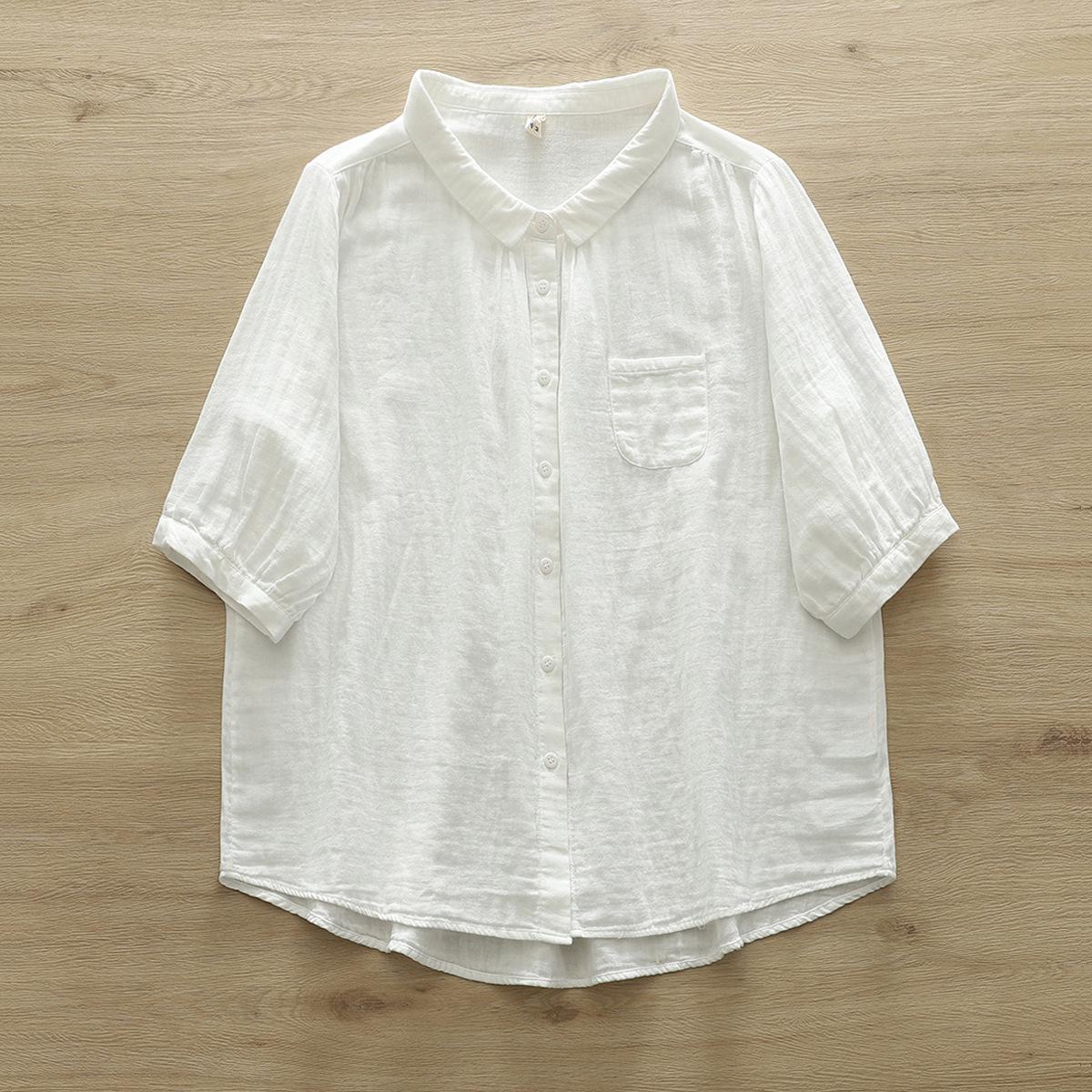 Pure Cotton Women s Lapel Pleated Blouse - Solid Color, Long Sleeve, Double Layer Yarn, Spring/Autumn. Medium
Pure Cotton Women s Lapel Pleated Blouse - Solid Color, Long Sleeve, Double Layer Yarn, Spring/Autumn. Medium