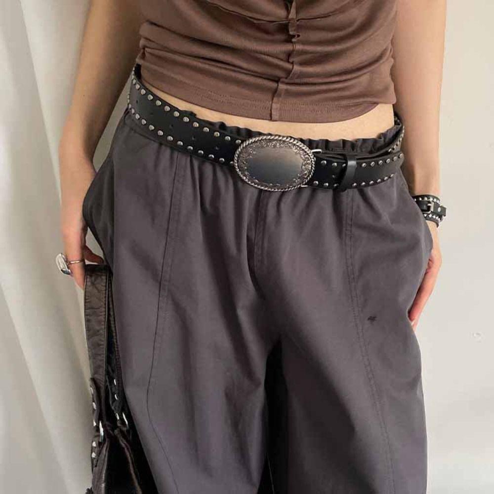 Metal Buckle Punk Style Belt Vintage Printed Jeans Waistband Casual Retro Rivet Waist Belt Male коричневий
Metal Buckle Punk Style Belt Vintage Printed Jeans Waistband Casual Retro Rivet Waist Belt Male коричневий