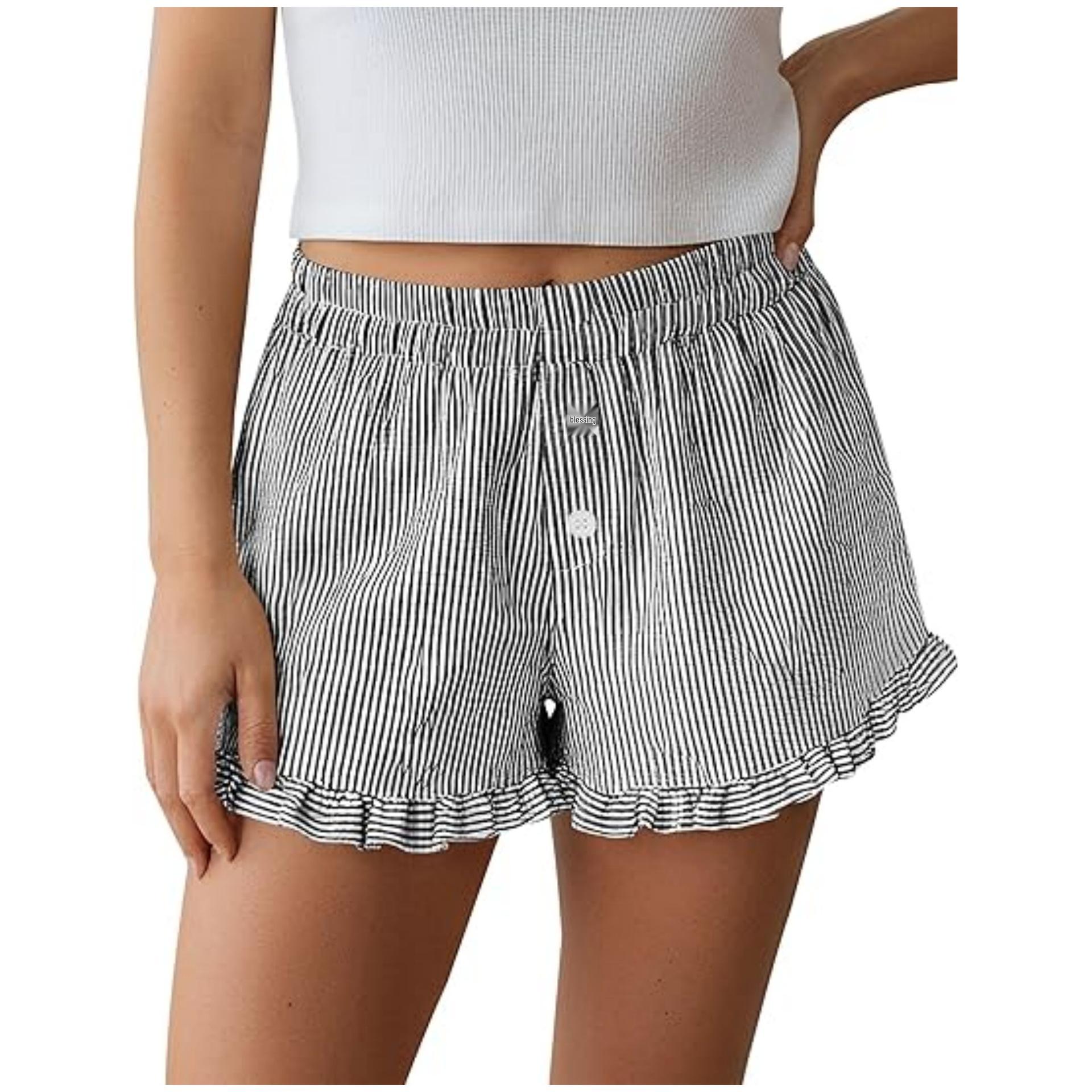 European Women s Striped Pleated Boxer Shorts with Pockets - 2026 Summer Collection S
European Women s Striped Pleated Boxer Shorts with Pockets - 2026 Summer Collection S