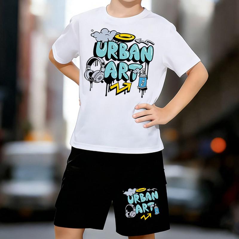Boys 2 Piece City Street Graffiti Print Outfit, Short Sleeve T-Shirt and Shorts Set for Kids Age 5-14,Black and White Sporty Casual Summer Clothes 13-14 Years білий
Boys 2 Piece City Street Graffiti Print Outfit, Short Sleeve T-Shirt and Shorts Set for Kids Age 5-14,Black and White Sporty Casual Summer Clothes 13-14 Years білий