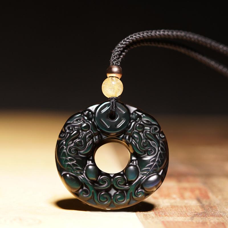 Obsidian Double Pixiu Pendant for Wealth, Pi Xiu Peace Buckle Necklace for Women, Couple s Crystal Pendant Rainbow Obsidian Hand-wov
Obsidian Double Pixiu Pendant for Wealth, Pi Xiu Peace Buckle Necklace for Women, Couple s Crystal Pendant Rainbow Obsidian Hand-wov