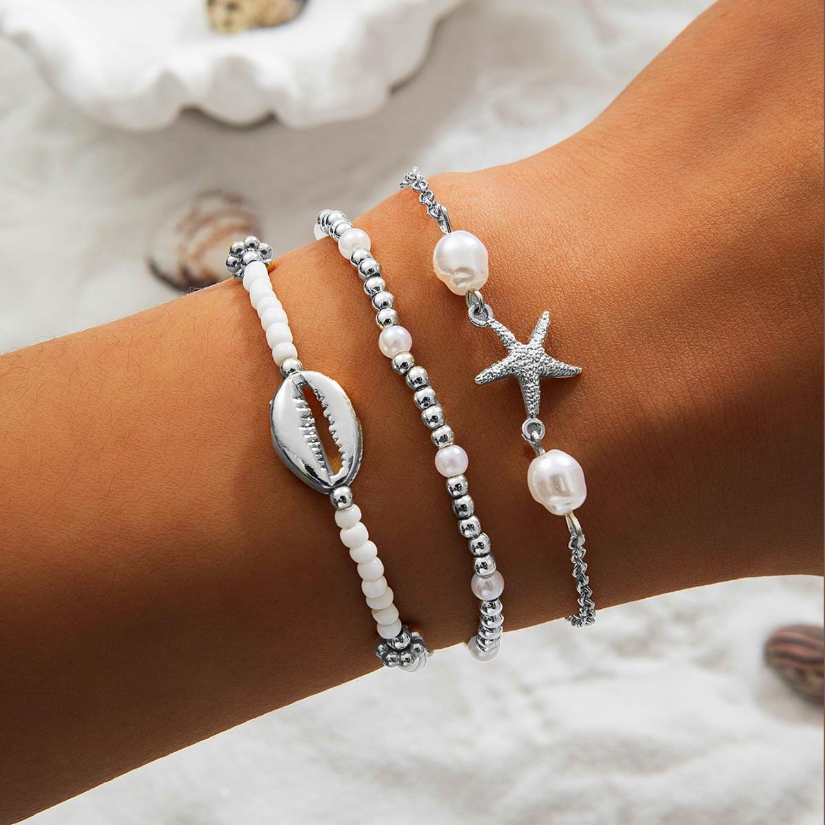 3 Bohemian style shell starfish bracelets with multiple layers of stacked rice beads and elastic thread for women s bracelets
3 Bohemian style shell starfish bracelets with multiple layers of stacked rice beads and elastic thread for women s bracelets