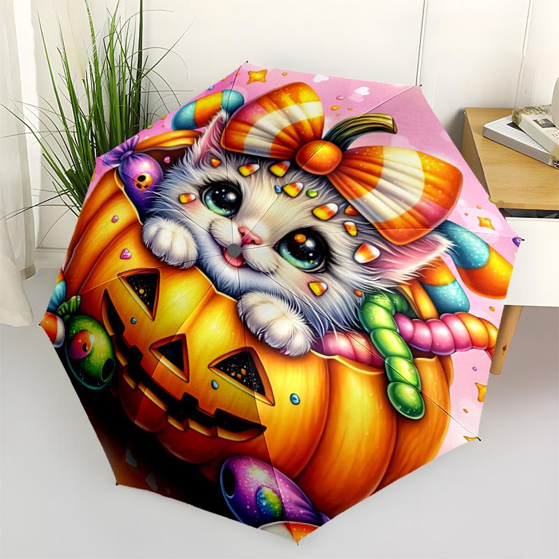 1pc Pumpkin Cat Candy Automatic Opening and Closing Folding Umbrella with 8 Iron Ribs - Portable, Foldable for Travel yy251124171
1pc Pumpkin Cat Candy Automatic Opening and Closing Folding Umbrella with 8 Iron Ribs - Portable, Foldable for Travel yy251124171