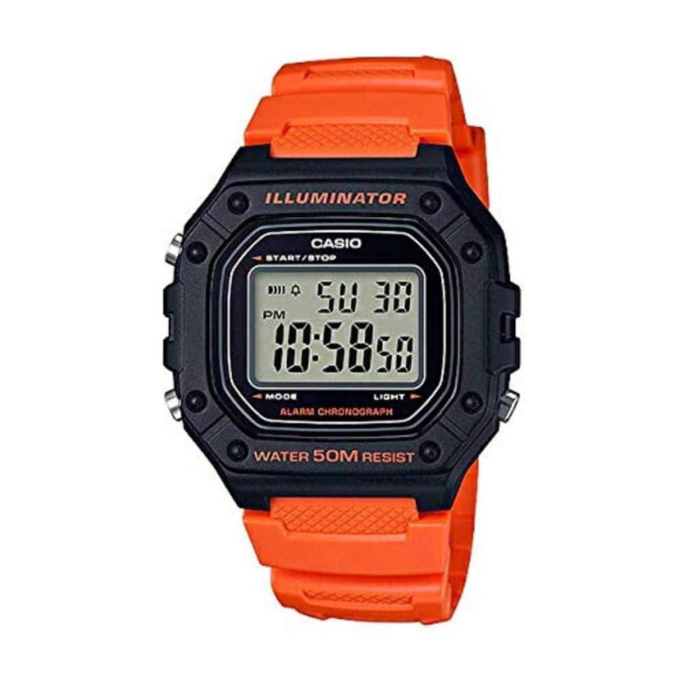 Casio Standard Digital W-218H-4B2 Unisex Watch Black Orange Water Resistant Lightweight
Casio Standard Digital W-218H-4B2 Unisex Watch Black Orange Water Resistant Lightweight