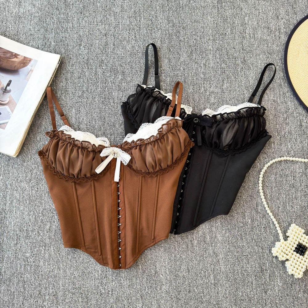 Ruffle Lace Flower Camisole Buckle Slim Crop Tops Fashion Suspender Vest Spring Summer L чорний
Ruffle Lace Flower Camisole Buckle Slim Crop Tops Fashion Suspender Vest Spring Summer L чорний