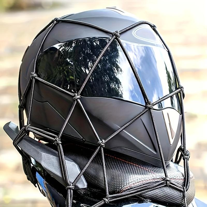 1 шт. Прочная мотоциклетная грузовая сетка с эластичными резиновыми ремнями, прозрачный пластиковый протектор для шлема, идеально подходит для хранения сумок и снаряжения на велосипедах 1pc чёрный