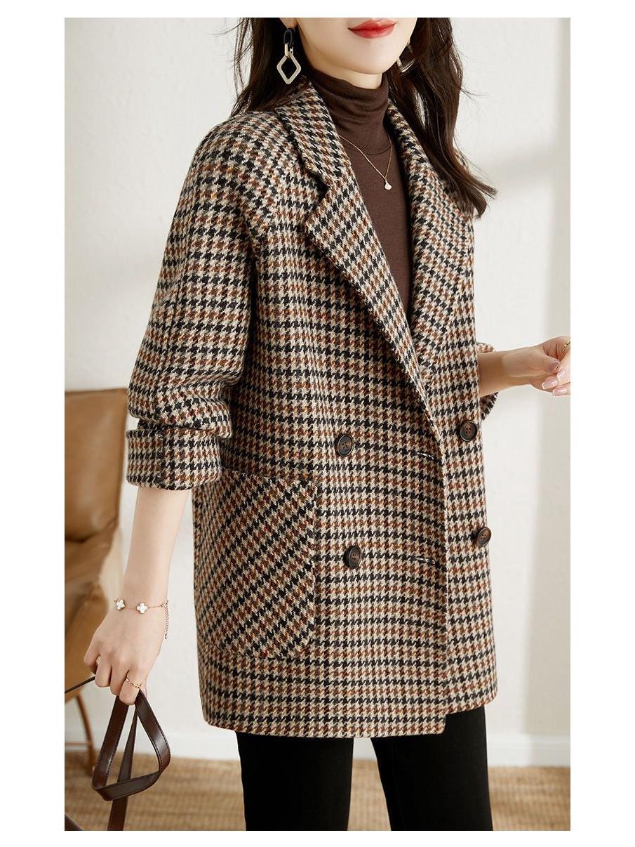 Корейское пальто из шерсти «гусиная лапка» - Женское свободное облегающее повседневное пальто для осени/зимы 3XL кофейный
Корейское пальто из шерсти «гусиная лапка» - Женское свободное облегающее повседневное пальто для осени/зимы 3XL кофейный