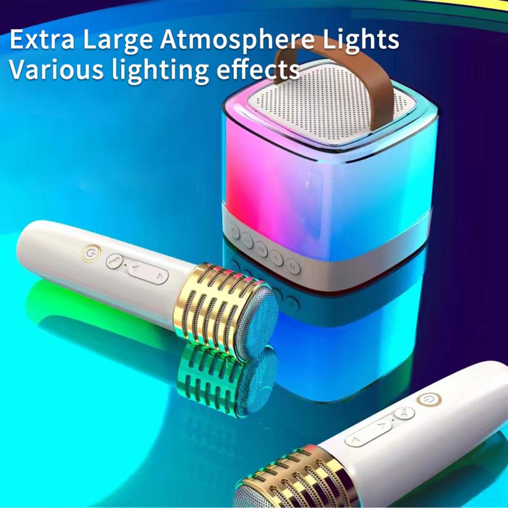 T7 Portable Karaoke Bluetooth-compatible Speaker Colorful Light Loudspeaker with 2 Microphones Type A
T7 Portable Karaoke Bluetooth-compatible Speaker Colorful Light Loudspeaker with 2 Microphones Type A